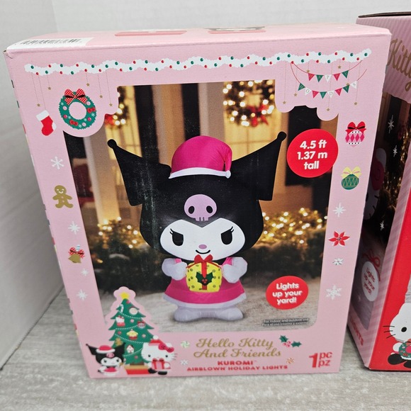 Hello Kitty Airblown Holiday Lights Inflatable Kuromi and Hello Kitty Christmas - Picture 2 of 11